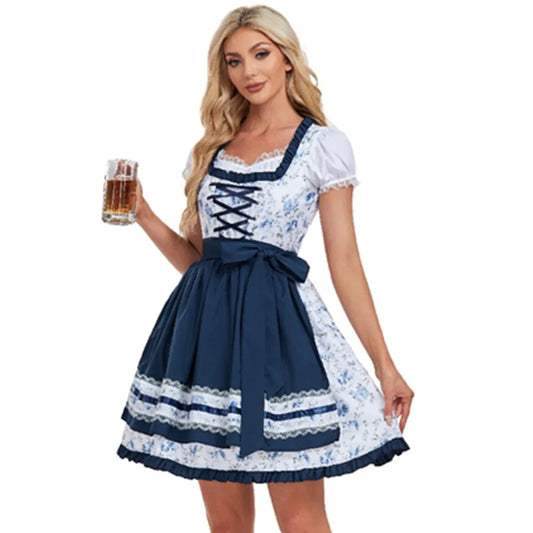 Costumes- Authentic Bavarian Style Dress Set for Oktoberfest Cultural Festivals- - Chuzko Women Clothing
