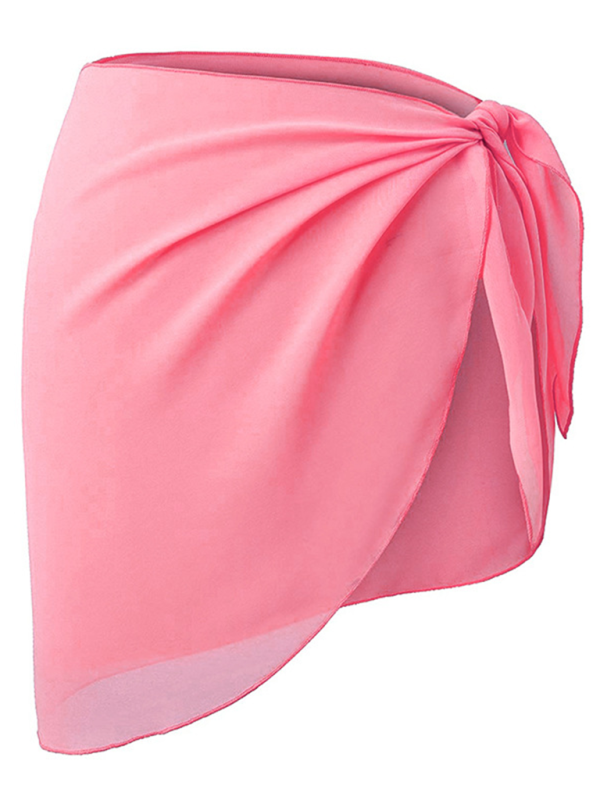 Cover-Ups- Beach Essential Women's Chiffon Sarong Cover-Up- Pink- Chuzko Women Clothing