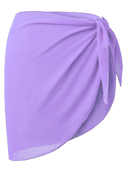 Cover-Ups- Beach Essential Women's Chiffon Sarong Cover-Up- Purple- Chuzko Women Clothing