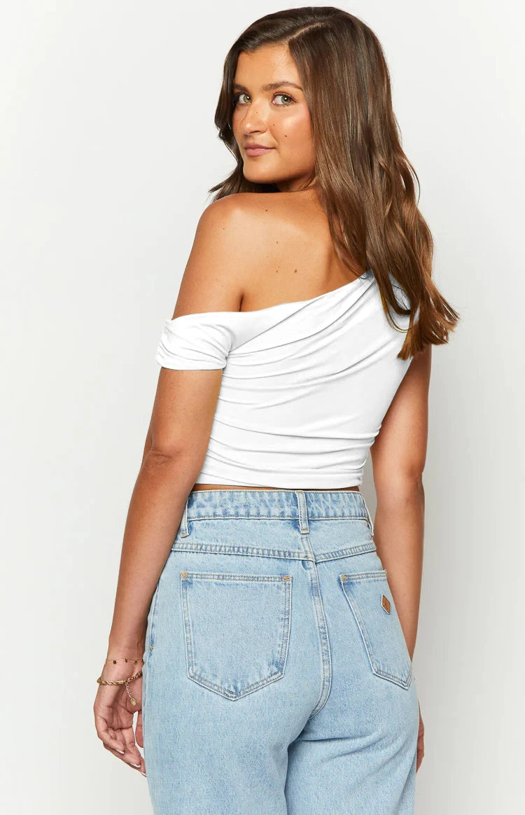 Solid Ruched Crop Top for Sunny Escapes