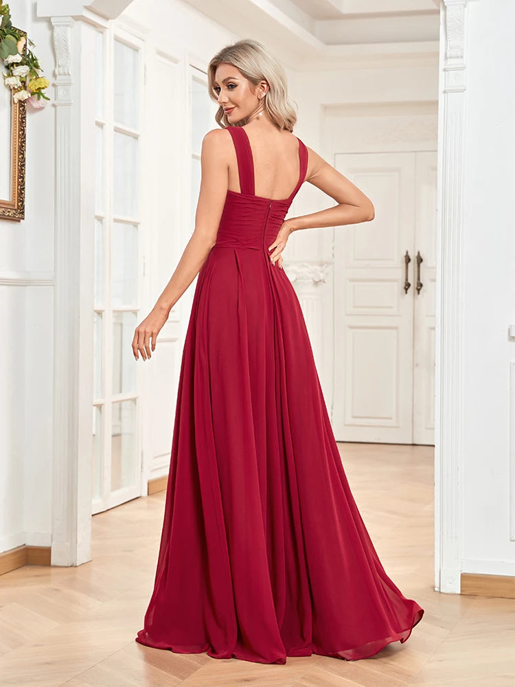 Elegant Dresses- Chiffon A-Line Dress for Gala & Wedding Seasons- - Chuzko Women Clothing