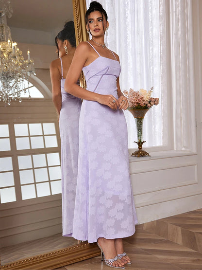 Robe longue d'invité de mariage élégante, robe d'été en jacquard floral