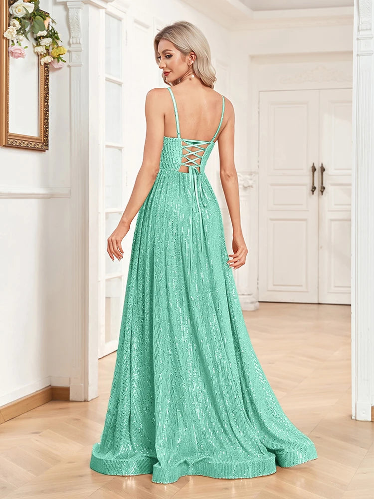 Elegant Dresses- Luxe Sequin Gown for High-End Events - Dress for Prom- - Chuzko Women Clothing