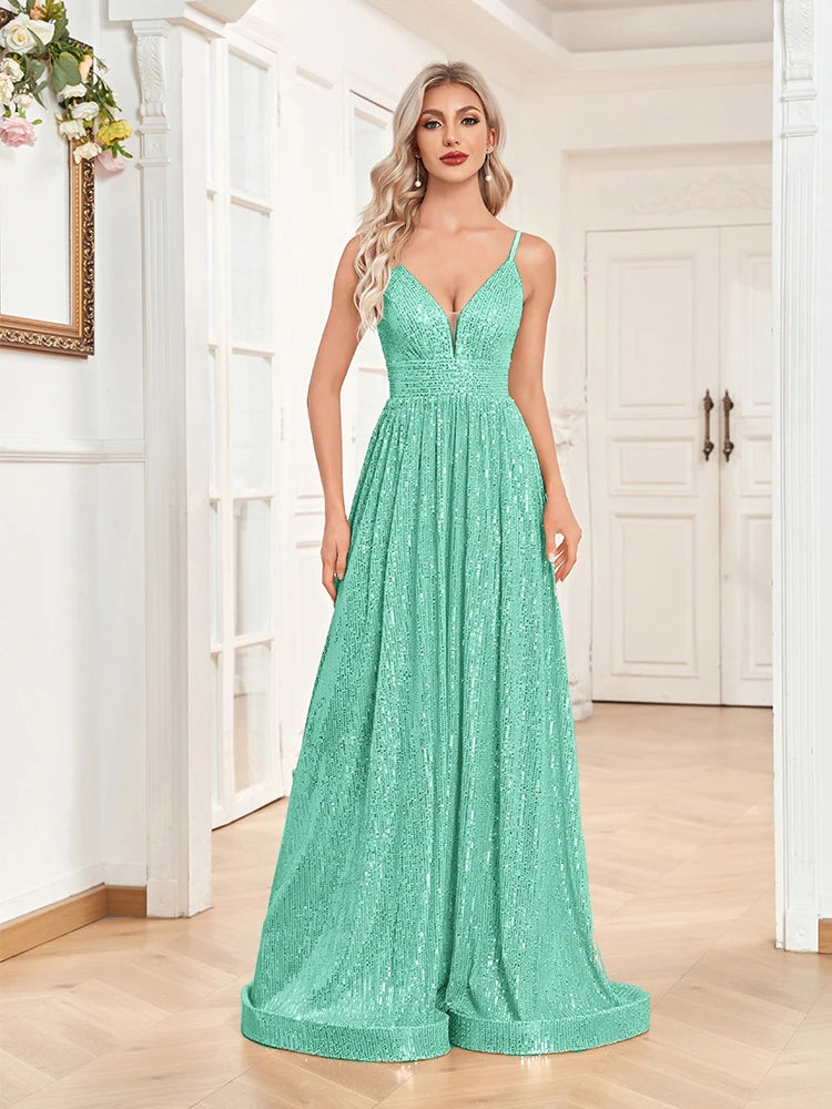 Elegant Dresses- Luxe Sequin Gown for High-End Events - Dress for Prom- - Chuzko Women Clothing