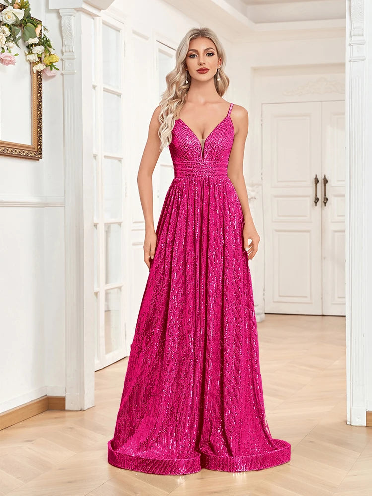 Elegant Dresses- Luxe Sequin Gown for High-End Events - Dress for Prom- - Chuzko Women Clothing