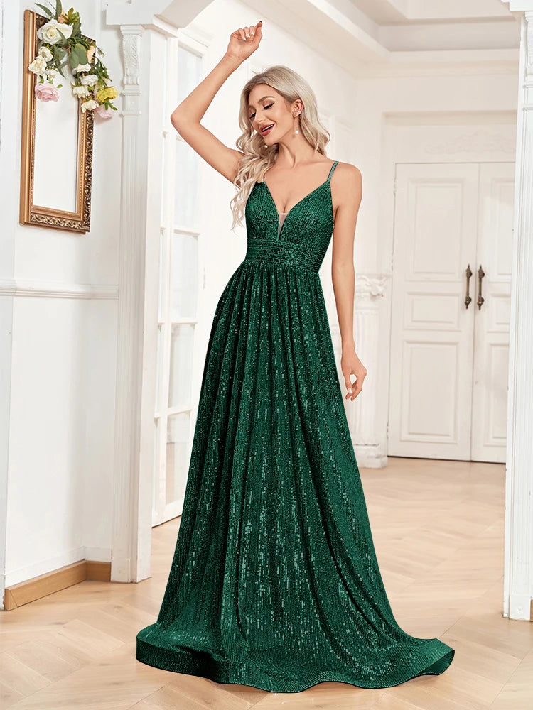 Elegant Dresses- Luxe Sequin Gown for High-End Events - Dress for Prom- - Chuzko Women Clothing