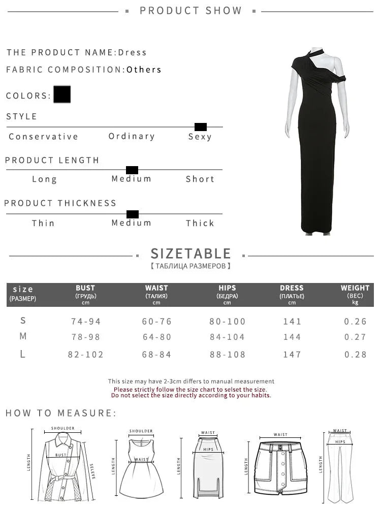 Elegant Dresses- One-Shoulder Choker Evening Dress Sheath Gown- - Chuzko Women Clothing