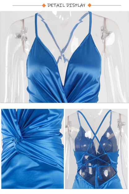 Kräftiges blaues Ballkleid mit Schleppe – Meerjungfrauenkleid für Galaabende