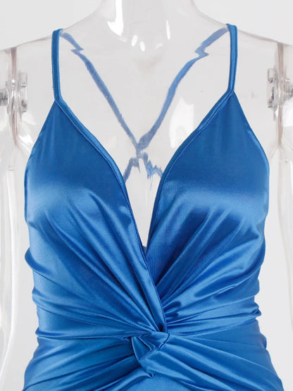 Prom Vibrant Blue Sweep Train Gown - Robe sirène pour les soirées de gala