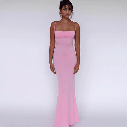Elegant Dresses- Red Evening Gown with Elegant Details for Weddings and Galas- Pink- Chuzko Women Clothing