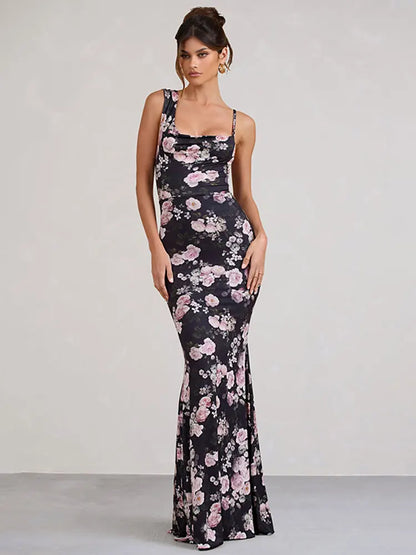 Elegant Dresses- Women's Elegant One-Shoulder Maxi Dress for Evening Galas- - Chuzko Women Clothing