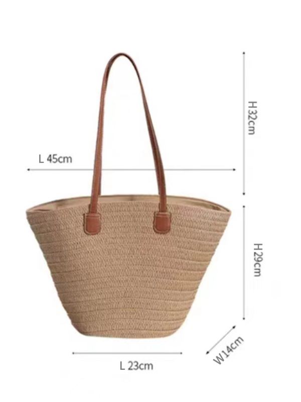 Handbags- Women's Essential Straw Beach Bag- - Chuzko Women Clothing