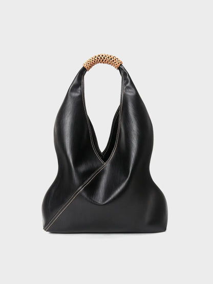 Hobo Bags- Genuine Leather Hobo Bag for Elegant Occasions- night black- Chuzko Women Clothing