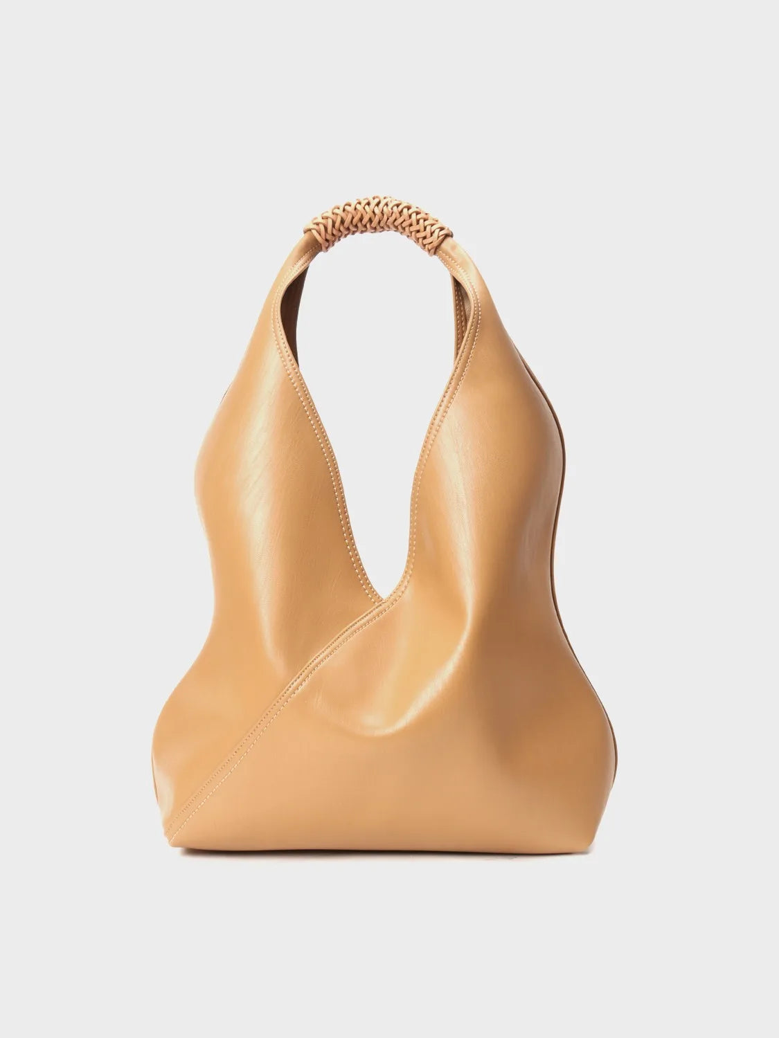 Hobo Bags- Genuine Leather Hobo Bag for Elegant Occasions- gold brown- Chuzko Women Clothing