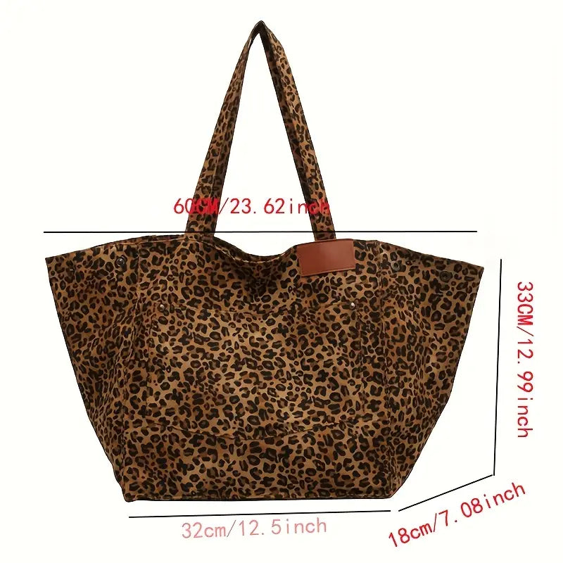 🛍️Leopard Print Large Capacity Tote Bag for Everyday Carry👜