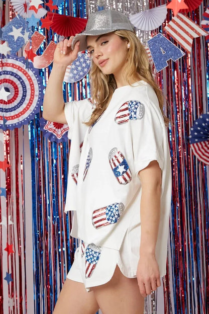 Patriotic Outfit Shorts & Tee for July 4th and Summer Fun
