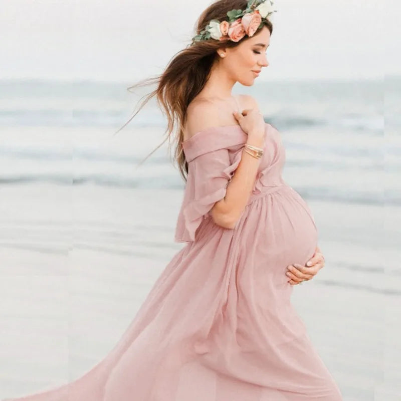 Maternity Dresses- The Perfect Maternity Dress for Baby Showers and Formal Events- Pink- Chuzko Women Clothing