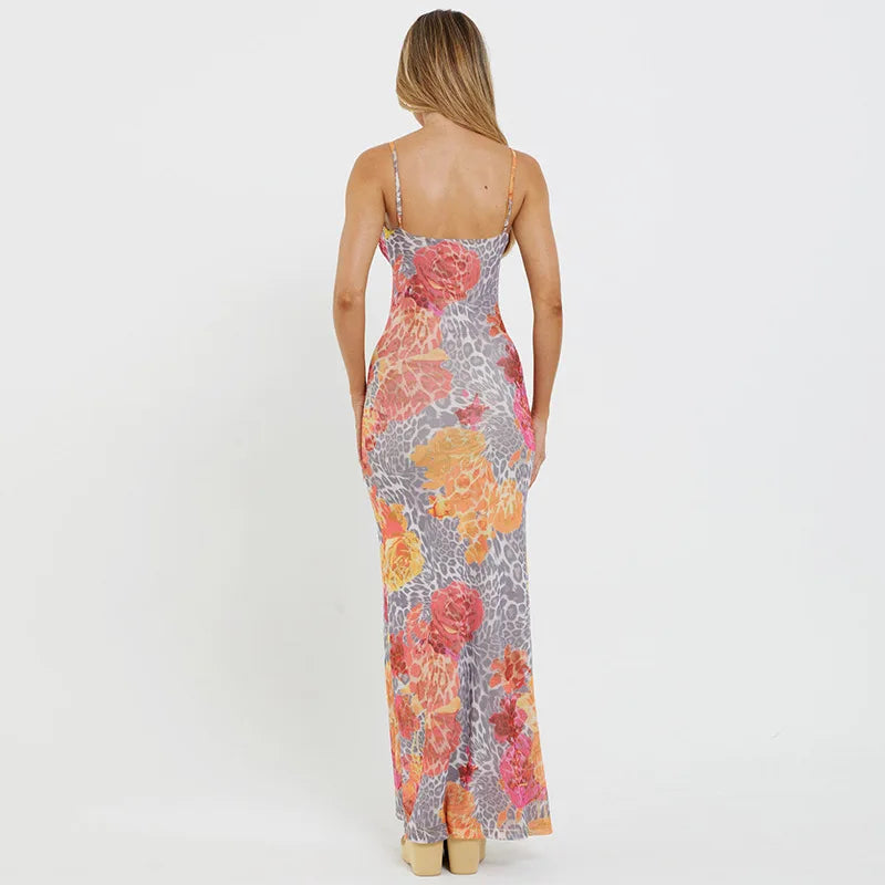 Floral Women's Summer Mermaid Cami Dress for Cocktails
