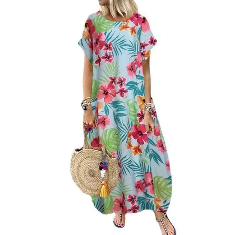 Natural Flowy A-Line Dress for Summer