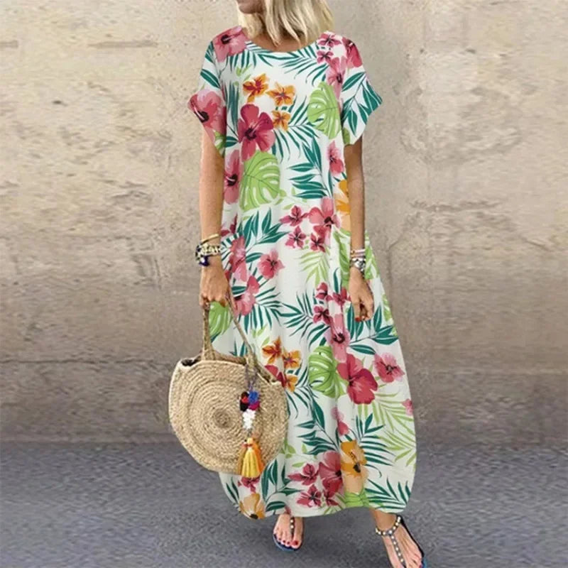 Natural Flowy A-Line Dress for Summer