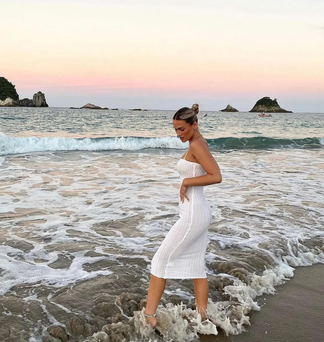 Maxi Skirts- Dual-Purpose Beach Maxi Skirt/Dress for Sun-Drenched Days- - Chuzko Women Clothing