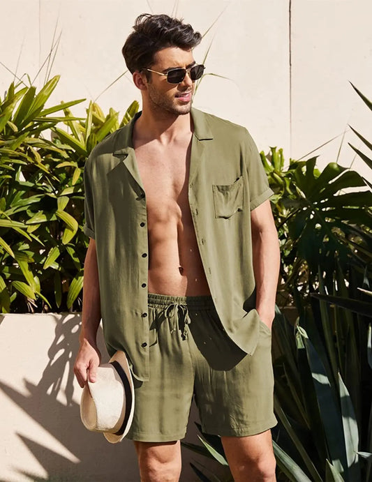 Men Outfits- Men’s Summer Resort Wear - Ideal for Beach & Casual Outings- - Chuzko Women Clothing