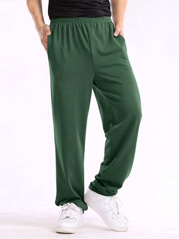 Men Pants- Sporty Men's Sweatpants for Lounging and Leisure- Green black jasper- Chuzko Women Clothing