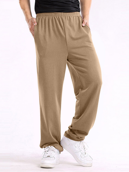 Men Pants- Sporty Men's Sweatpants for Lounging and Leisure- Camel- Chuzko Women Clothing