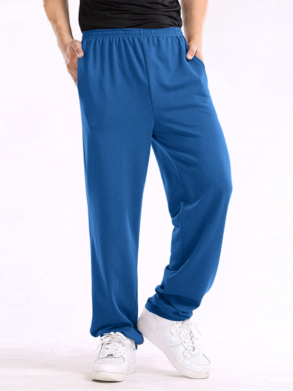Men Pants- Sporty Men's Sweatpants for Lounging and Leisure- Royal blue- Chuzko Women Clothing