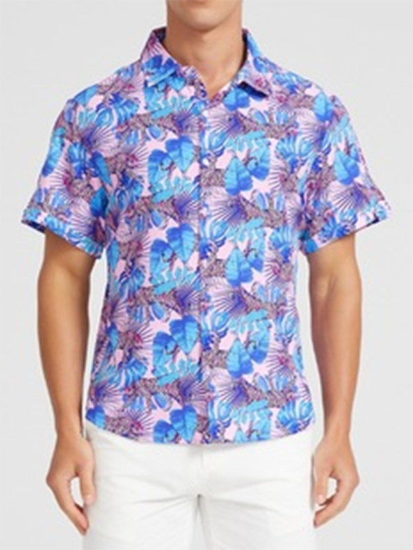 Men Shirts- Men's Hawaiian Shirt for Beach Adventures- - Chuzko Women Clothing