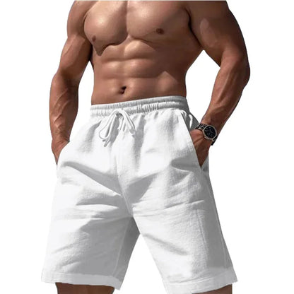 Men Shorts- Men's Essential Summer Shorts for Outdoor Adventures- White- Chuzko Women Clothing