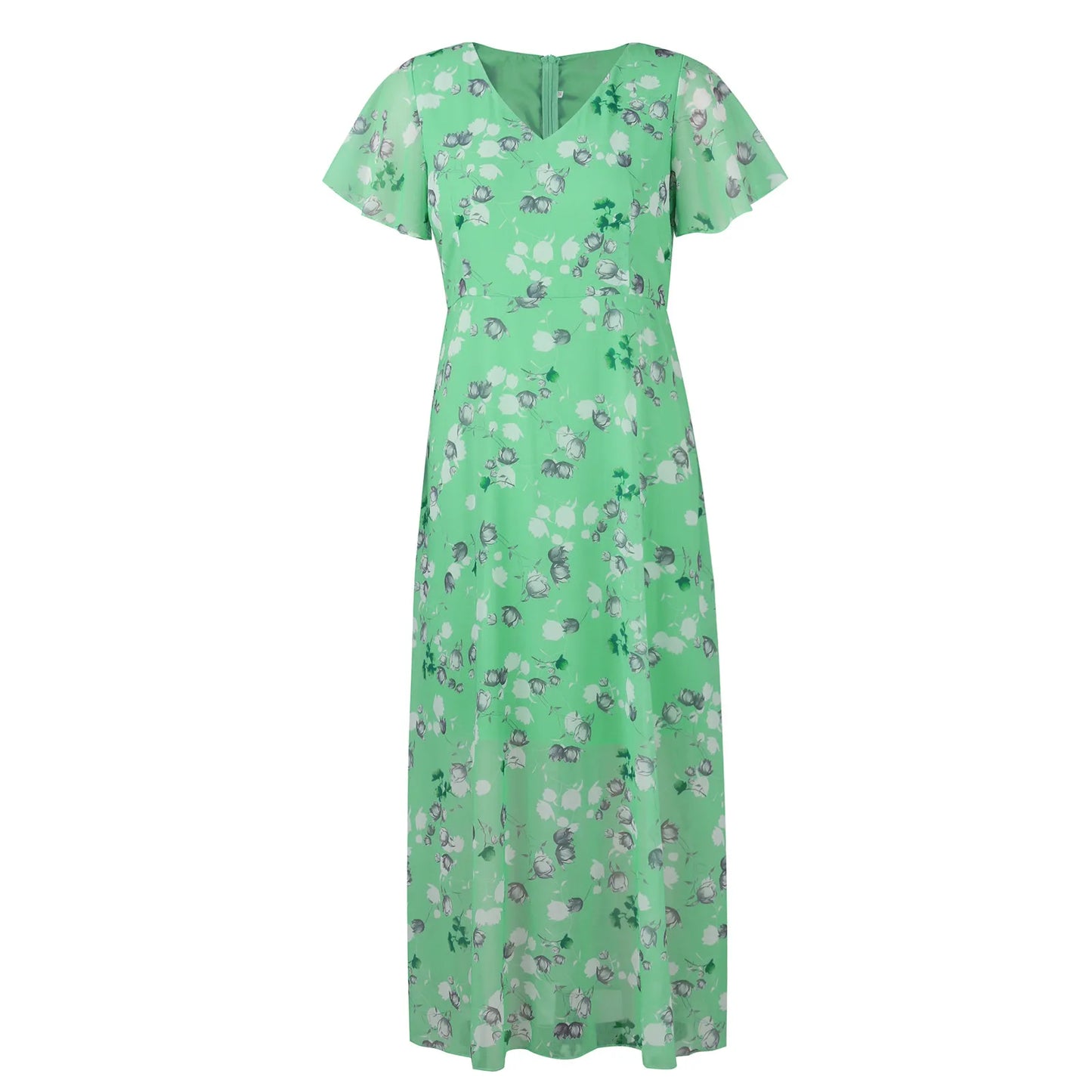 Midi Dresses- Floral Midi Dress for Spring Weddings & Garden Parties!- - Chuzko Women Clothing