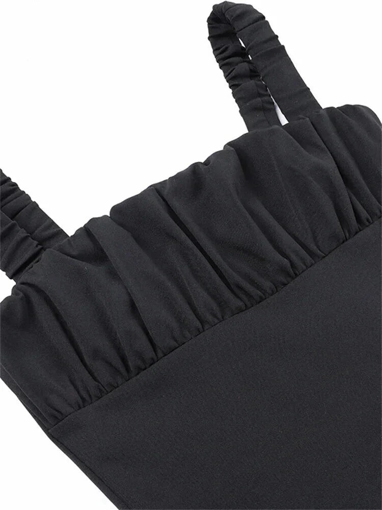 Solides Fit &amp; Flare Puff-Minikleid für Sommercocktails für Damen