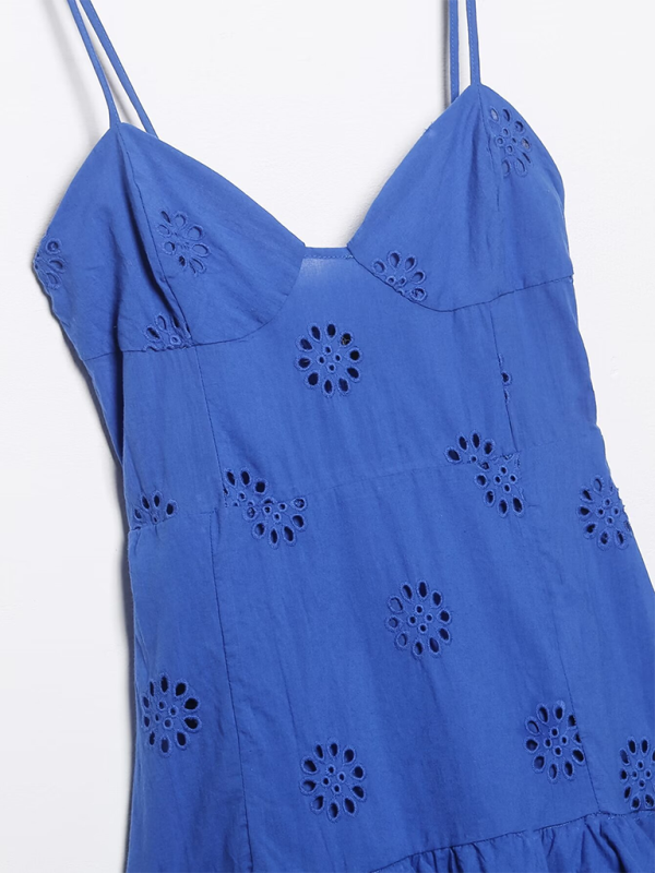 Mini Dresses- Women's Cami Ruffle Tiered Hem Dress for Beach Parties- - Chuzko Women Clothing
