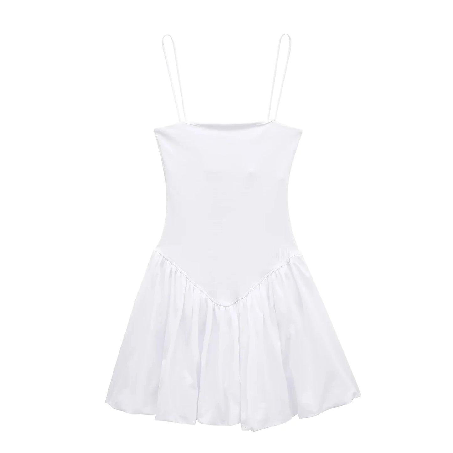 Mini Dresses- Women's Fit & Flare Little Black Dress for Summer- white- Chuzko Women Clothing