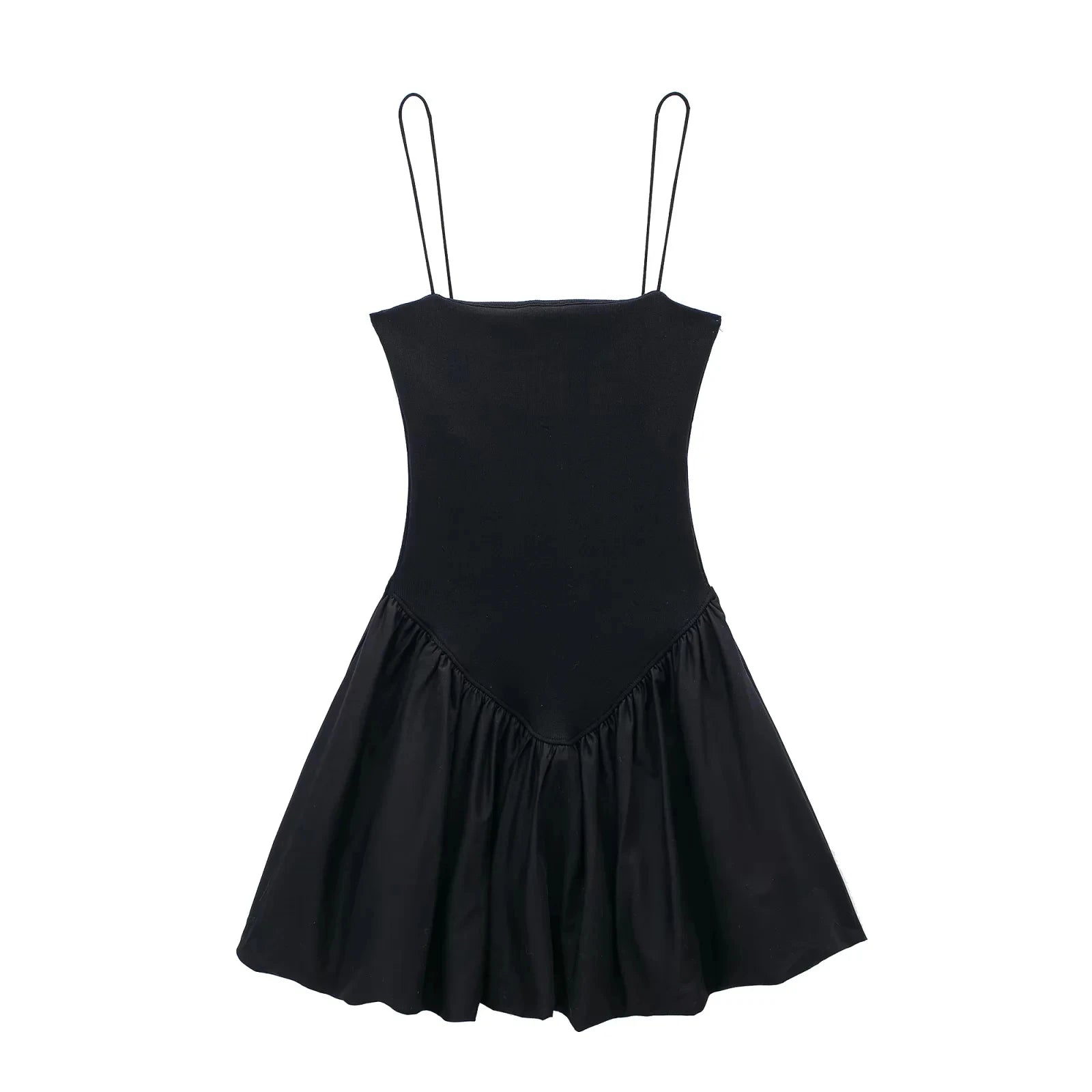 Mini Dresses- Women's Fit & Flare Little Black Dress for Summer- black- Chuzko Women Clothing