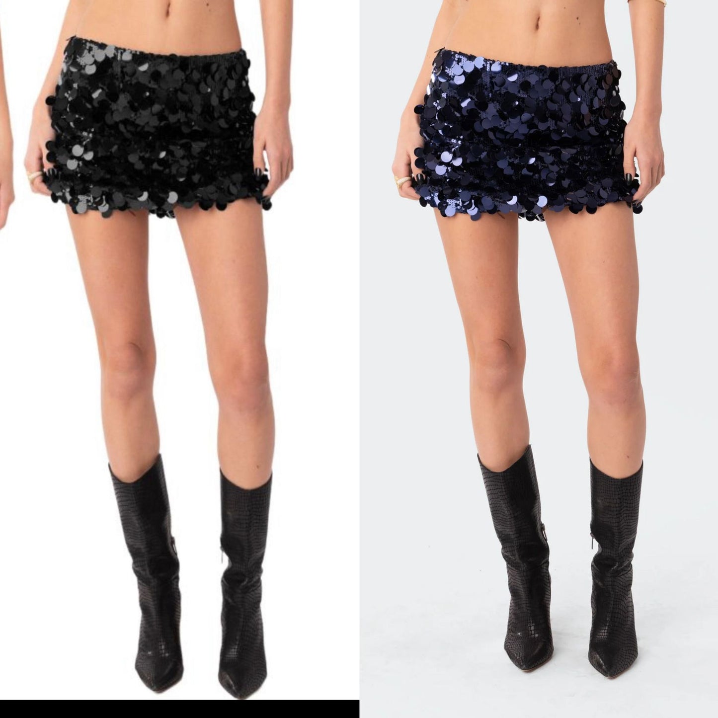Mini Skirts- Sparkling Sequin Mini Skirt for Women on Disco Nights- - Chuzko Women Clothing