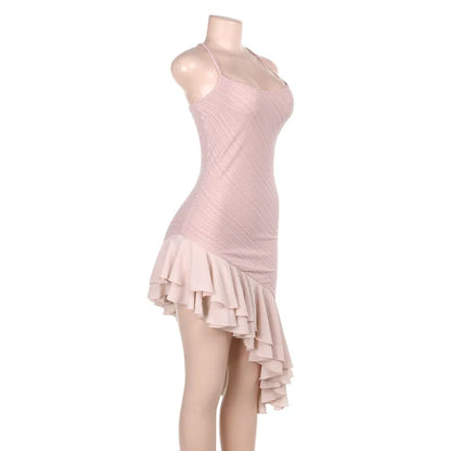 Party Dresses- Elegant Scoop Neck Midi Dress with Delicate Straps- - Chuzko Women Clothing