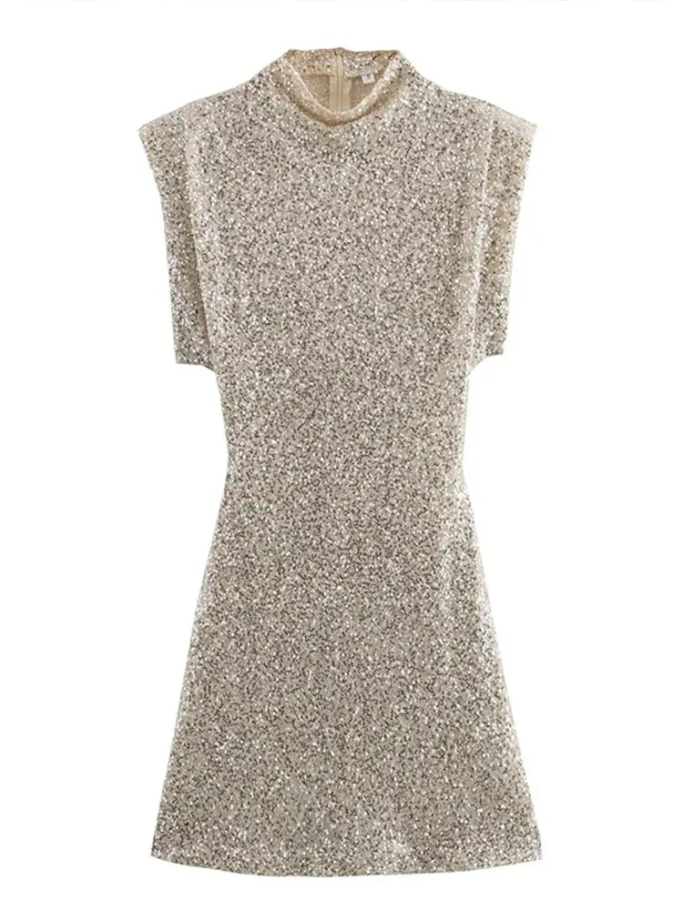 Night Party Mini Dress with All-Over Sequins