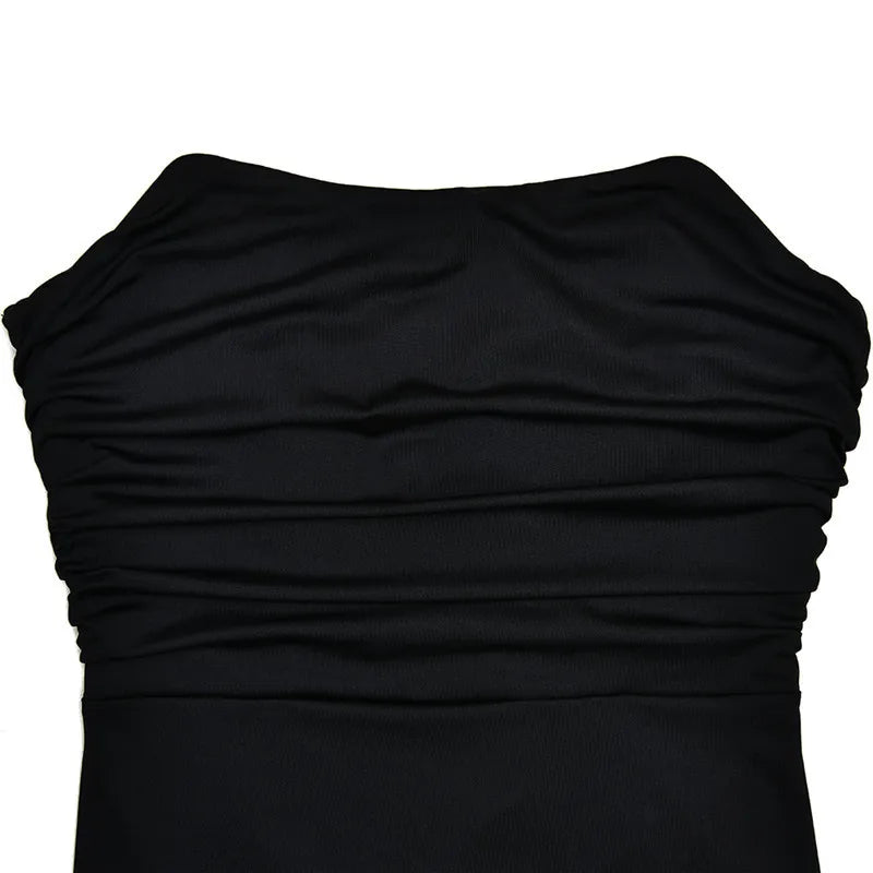 Peachy Elegance Trägerloses Maxikleid für Damen mit Schnürung am Rücken