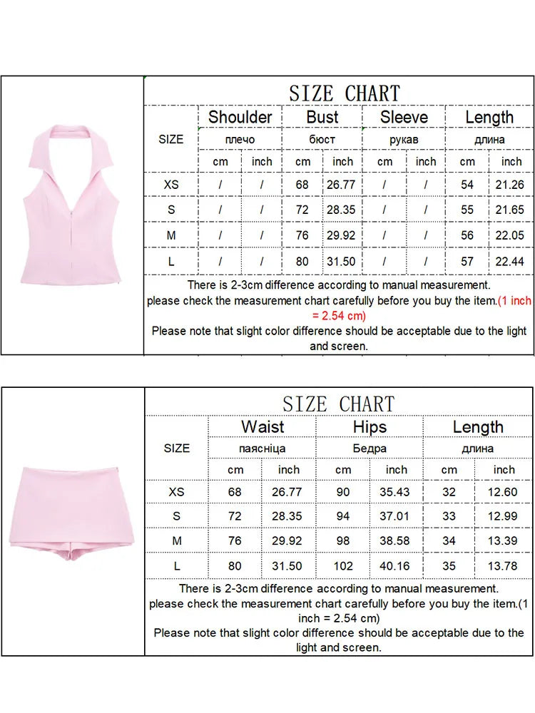 Backless Halter Top & Shorts Skirt Set - Perfect for Women's Summer Events