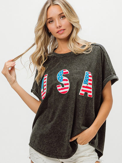 American USA Oversized T-Shirt for Festive Occasions