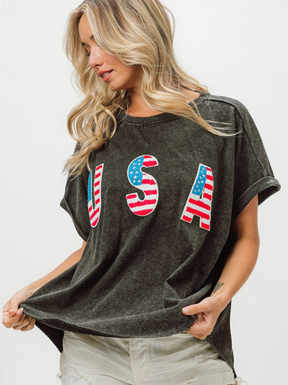American USA Oversized T-Shirt for Festive Occasions