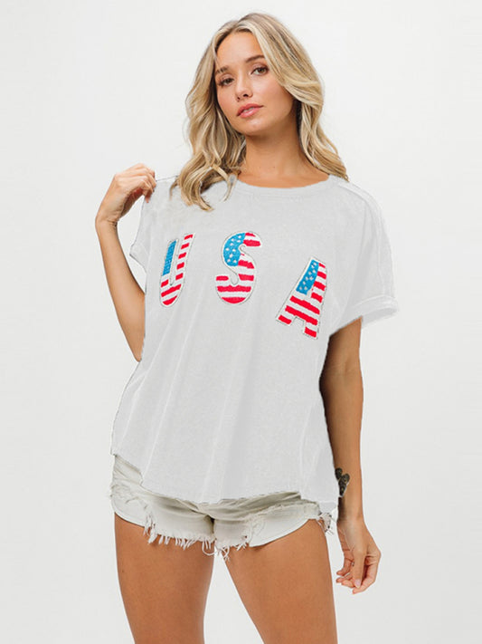 American USA Oversized T-Shirt for Festive Occasions