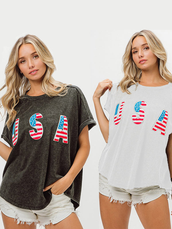 American USA Oversized T-Shirt for Festive Occasions