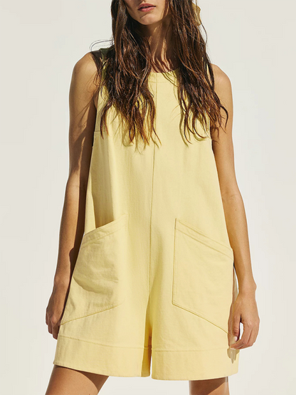 Sunny Day Yellow Shift Romper - Playsuit for Summer Picnics