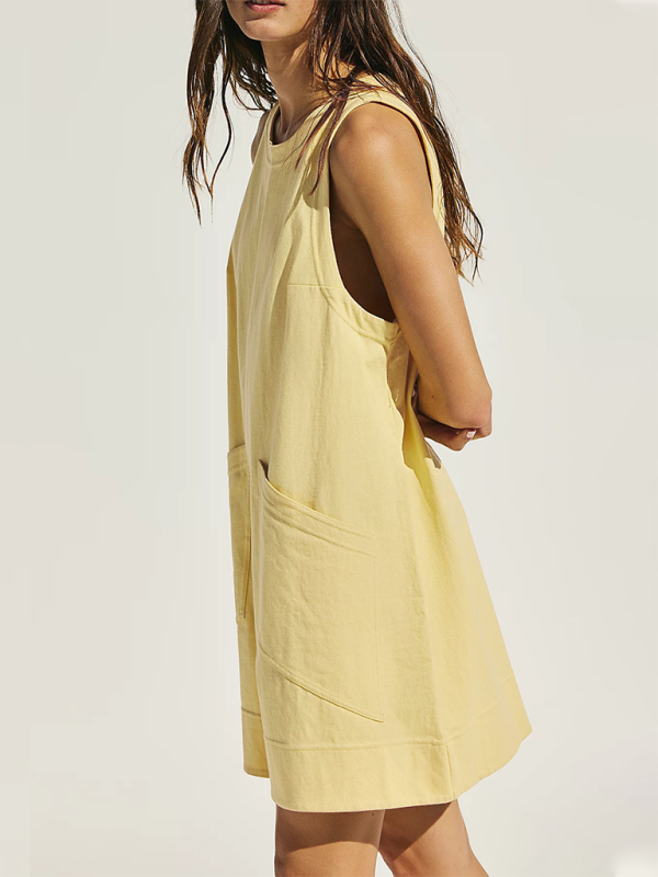 Sunny Day Yellow Shift Romper - Playsuit for Summer Picnics