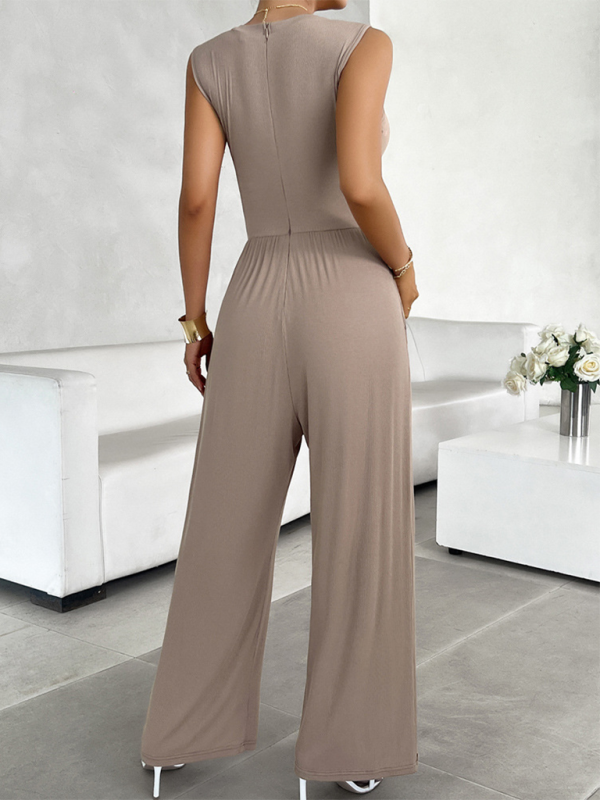 Playsuits- Women Wide-Leg Jumpsuit - Full-Length Playsuit for All Occasions- - Chuzko Women Clothing