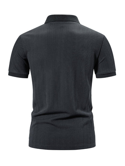Polos- Textured Polo Shirt for Men's Everyday Wear- - Chuzko Women Clothing