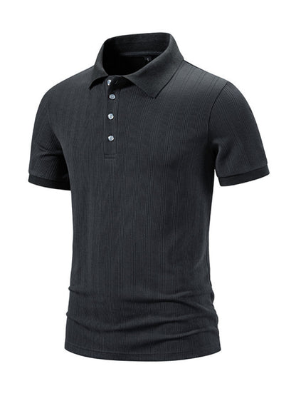 Polos- Textured Polo Shirt for Men's Everyday Wear- - Chuzko Women Clothing